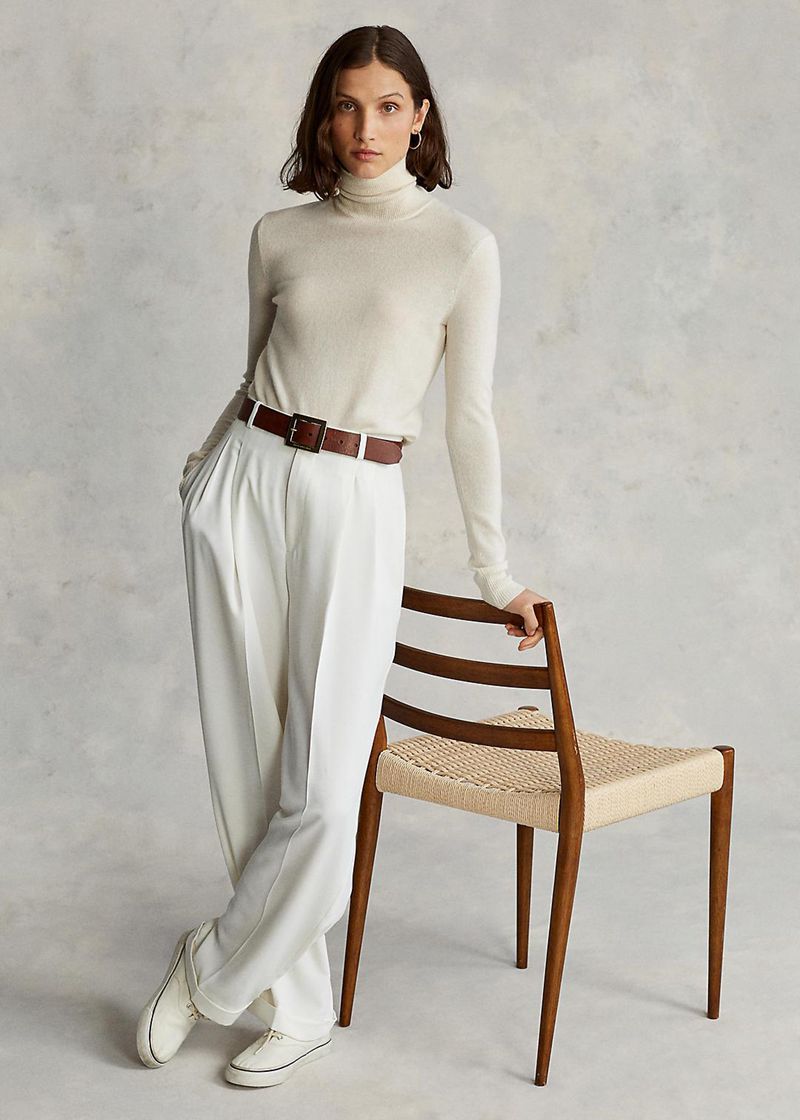 ポロ ラルフ ローレン パンツ レディース 白 Satin Wide-leg WFRNY3708